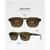 image:imageWearMe Pro  Mens Polarized Sunglasses Narrow Geometric Frame Rectangular Lenses Round Rivets Injected Metal CoreJade Green  Brown Gold Gradient Lens