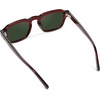 image:imageWearMe Pro  Mens Polarized Sunglasses Narrow Geometric Frame Rectangular Lenses Round Rivets Injected Metal CoreRed Garnet  Smoke Green Lens