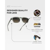 image:imageWearMe Pro  Mens Polarized Sunglasses Narrow Geometric Frame Rectangular Lenses Round Rivets Injected Metal CoreSage Green  Grey Brown Gradient Lens