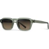 image:imageWearMe Pro  Mens Polarized Sunglasses Narrow Geometric Frame Rectangular Lenses Round Rivets Injected Metal CoreSage Green  Grey Brown Gradient Lens