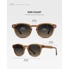 image:imageWearMe Pro  Mens Retro Round Oval Polarized Sunglasses Lightweight Acetate Frame UV Protection Metal Core DesignCrystal Brown  Grey Brown Gradient Lens