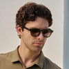 image:imageWearMe Pro  Mens Retro Round Oval Polarized Sunglasses Lightweight Acetate Frame UV Protection Metal Core DesignJade Green  Brown Gold Gradient Lens