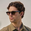 image:imageWearMe Pro  Mens Retro Round Oval Polarized Sunglasses Lightweight Acetate Frame UV Protection Metal Core DesignJade Green  Brown Gold Gradient Lens
