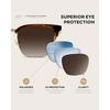 image:imageWearMe Pro  Modern SemiRimless Rectangular Polarized Trendy Sunglasses for Men and WomenCrystal Smoke BrownBrown Lens