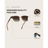 image:imageWearMe Pro  Modern SemiRimless Rectangular Polarized Trendy Sunglasses for Men and WomenCrystal Smoke BrownBrown Lens