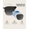 image:imageWearMe Pro  Modern SemiRimless Rectangular Polarized Trendy Sunglasses for Men and WomenCrystal Smoky AshBlack Lens