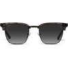 image:imageWearMe Pro  Modern SemiRimless Rectangular Polarized Trendy Sunglasses for Men and WomenCrystal Smoky AshBlack Lens