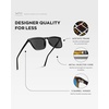 image:imageWearMe Pro  Polarized Lens Square Modern Sunglasses for MenBlack FrameBlack Lens