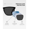 image:imageWearMe Pro  Polarized Lens Square Modern Sunglasses for MenBlack FrameBlack Lens