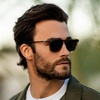 image:imageWearMe Pro  Polarized Lens Square Modern Sunglasses for MenCrystal Verde  Triple Black Lens