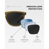 image:imageWearMe Pro  Polarized Lens Square Modern Sunglasses for MenCrystal Verde  Triple Black Lens