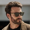 image:imageWearMe Pro  Polarized Lens Square Modern Sunglasses for MenSaguaro Green  Black Lens