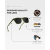 image:imageWearMe Pro  Polarized Lens Square Modern Sunglasses for MenSaguaro Green  Black Lens