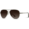 image:imageWearMe Pro  Polarized Pilot Style Classic Aviator SunglassesBrown Frame  Gradient Brown Lens