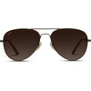 image:imageWearMe Pro  Polarized Pilot Style Classic Aviator SunglassesBrown Frame  Gradient Brown Lens