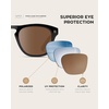 image:imageWearMe Pro  Polarized Retro Large Rectangular Mens SunglassesBlackBrown Lens