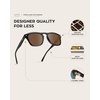 image:imageWearMe Pro  Polarized Retro Large Rectangular Mens SunglassesBlackBrown Lens