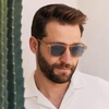 image:imageWearMe Pro  Polarized Retro Large Rectangular Mens SunglassesCrystal Yellow Frame  Gradient Blue Lens