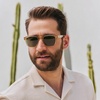 image:imageWearMe Pro  Polarized Retro Large Rectangular Mens SunglassesCrystal Yellow Frame  Smoke Green Lens
