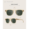 image:imageWearMe Pro  Polarized Retro Large Rectangular Mens SunglassesCrystal Yellow Frame  Smoke Green Lens