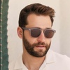 image:imageWearMe Pro  Polarized Retro Large Rectangular Mens SunglassesGrey Moon Frame  Brown Lens