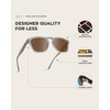 image:imageWearMe Pro  Polarized Retro Large Rectangular Mens SunglassesGrey Moon Frame  Brown Lens