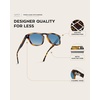 image:imageWearMe Pro  Polarized Retro Large Rectangular Mens SunglassesTortoise Brown Frame  Gradient Blue Lens