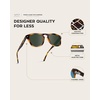 image:imageWearMe Pro  Polarized Retro Large Rectangular Mens SunglassesTortoise Brown Frame  Smoke Green Lens