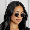 image:imageWearMe Pro  Reflective Lens Round Trendy SunglassesGold Frame  Black Lens