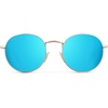 image:imageWearMe Pro  Reflective Lens Round Trendy SunglassesGold Frame  Blue Mirrored Lens