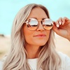 image:imageWearMe Pro  Reflective Lens Round Trendy SunglassesGold Frame  Pink Mirrored Lens
