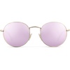 image:imageWearMe Pro  Reflective Lens Round Trendy SunglassesGold Frame  Pink Mirrored Lens