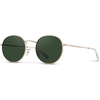 image:imageWearMe Pro  Reflective Lens Round Trendy SunglassesGold FrameSmoke Green Lens