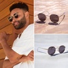 image:imageWearMe Pro  Reflective Lens Round Trendy SunglassesGold FrameSmoke Green Lens