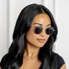image:imageWearMe Pro  Reflective Lens Round Trendy SunglassesSilver Frame  Black Lens