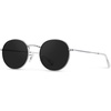image:imageWearMe Pro  Reflective Lens Round Trendy SunglassesSilver Frame  Black Lens