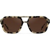 image:imageWearMe Pro  RetroInspired Square Double Bridge Aviator Womens Sunglasses Oversized Frame with Polarized UV ProtectionBeige Tortoise  Brown Lens