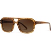 image:imageWearMe Pro  RetroInspired Square Double Bridge Aviator Womens Sunglasses Oversized Frame with Polarized UV ProtectionCrystal Brown Grain  Brown Gold Gradient Lens