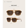 image:imageWearMe Pro  RetroInspired Square Double Bridge Aviator Womens Sunglasses Oversized Frame with Polarized UV ProtectionCrystal Brown Grain  Brown Gold Gradient Lens