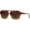 image:imageWearMe Pro  RetroInspired Square Double Bridge Aviator Womens Sunglasses Oversized Frame with Polarized UV ProtectionCrystal Sunset Tortoise  Dark Beige Gradient Lens