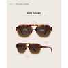 image:imageWearMe Pro  RetroInspired Square Double Bridge Aviator Womens Sunglasses Oversized Frame with Polarized UV ProtectionCrystal Sunset Tortoise  Dark Beige Gradient Lens