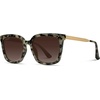 image:imageWearMe Pro  Square Oversized Metal Frame Fashion Style Women Polarized SunglassesBeige TortoiseGradient Brown Lens