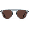 image:imageWearMe Pro  Urban Mens Square Sunglasses  Narrow Fit Double Bridge Design Modern Round Frames amp Polarized LensesDenim Blue Frame  Brown Lens