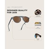 image:imageWearMe Pro  Urban Mens Square Sunglasses  Narrow Fit Double Bridge Design Modern Round Frames amp Polarized LensesDenim Blue Frame  Brown Lens