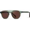 image:imageWearMe Pro  Urban Mens Square Sunglasses  Narrow Fit Double Bridge Design Modern Round Frames amp Polarized LensesEmerald Green Frame  Brown Lens