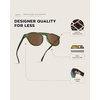 image:imageWearMe Pro  Urban Mens Square Sunglasses  Narrow Fit Double Bridge Design Modern Round Frames amp Polarized LensesEmerald Green Frame  Brown Lens