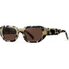 image:imageWearMe Pro  Womens Chunky Narrow Rectangular Sunglasses  Polarized Lightweight Acetate 100 UV ProtectionBeige Tortoise  Amber Lens