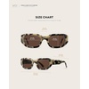 image:imageWearMe Pro  Womens Chunky Narrow Rectangular Sunglasses  Polarized Lightweight Acetate 100 UV ProtectionBeige Tortoise  Amber Lens