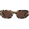 image:imageWearMe Pro  Womens Chunky Narrow Rectangular Sunglasses  Polarized Lightweight Acetate 100 UV ProtectionBeige Tortoise  Amber Lens