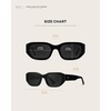 image:imageWearMe Pro  Womens Chunky Narrow Rectangular Sunglasses  Polarized Lightweight Acetate 100 UV ProtectionBlack  Triple Black Lens